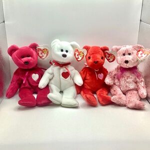 Vintage Ty Valentine’s Day Beanie Baby Bears Set of 4 - New